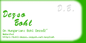 dezso bohl business card